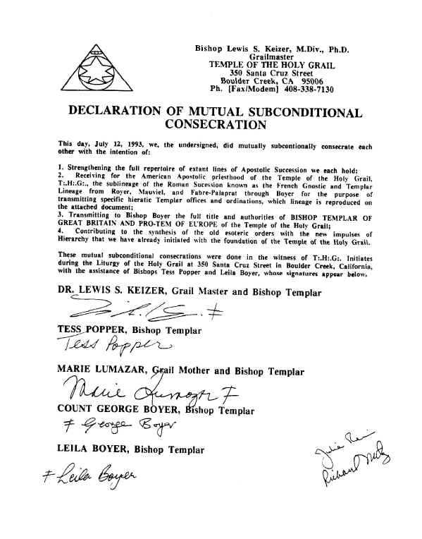 Apostolic Succession Chart